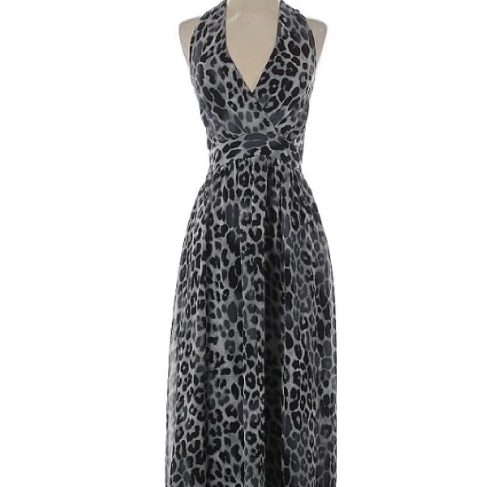 Express Gray Animal Print Maxi Dress